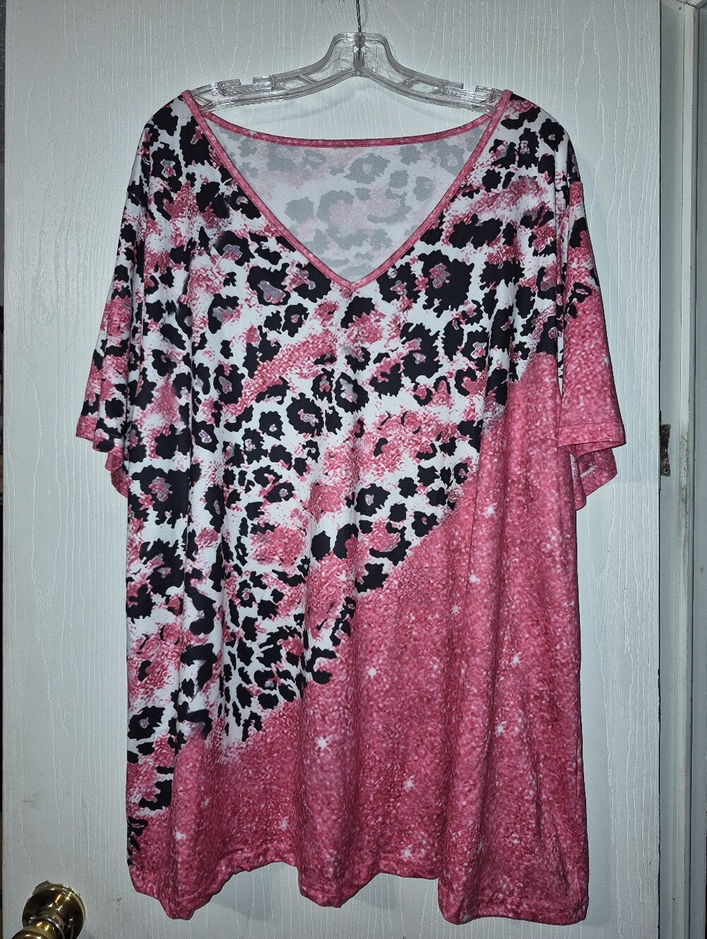 Leopard Print V-Neck Women's Top